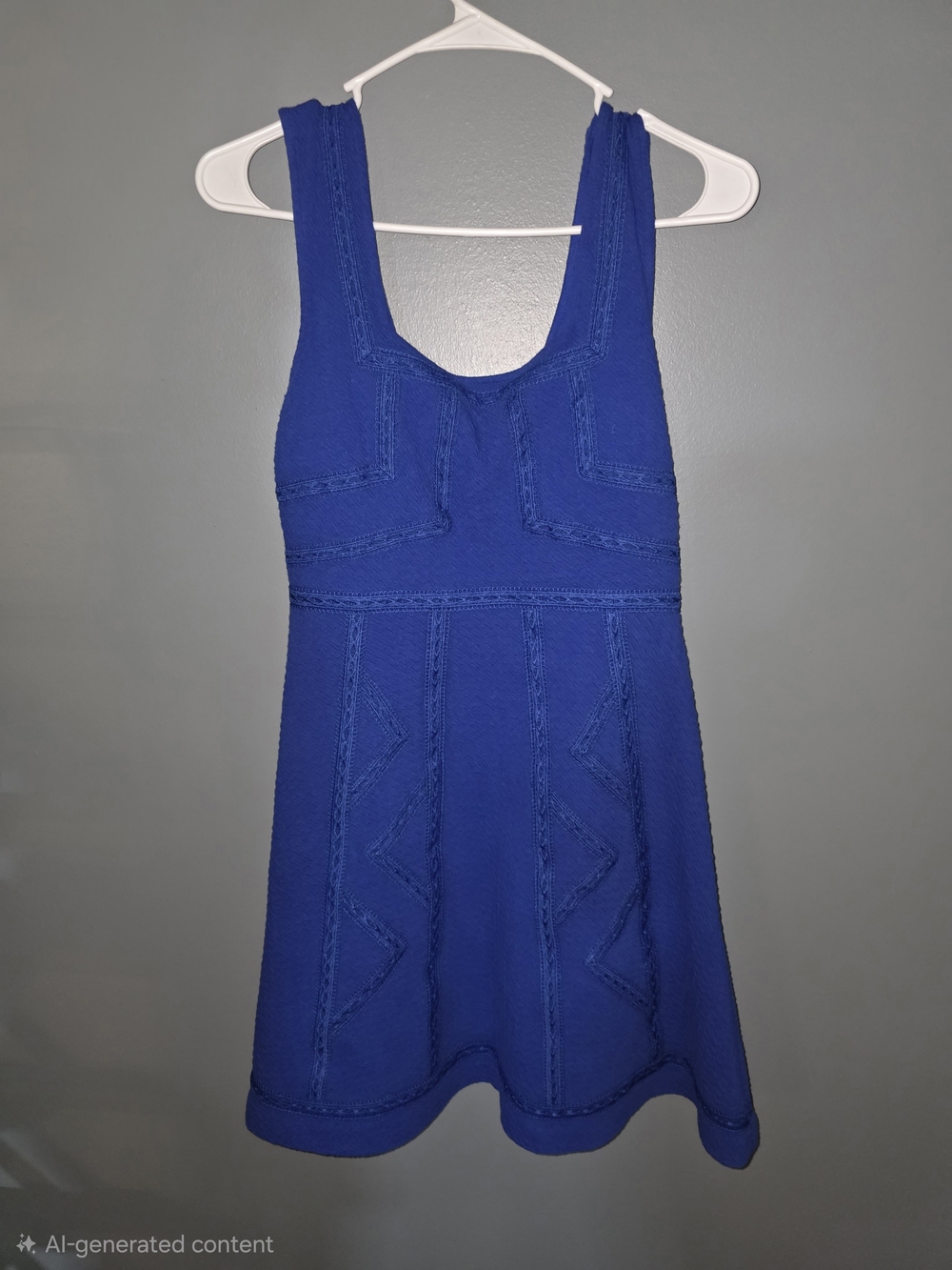Maeve Blue Floral Trim Top